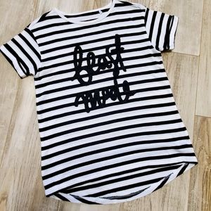 Reserved Girls Black and White T-shirt Size 6-7